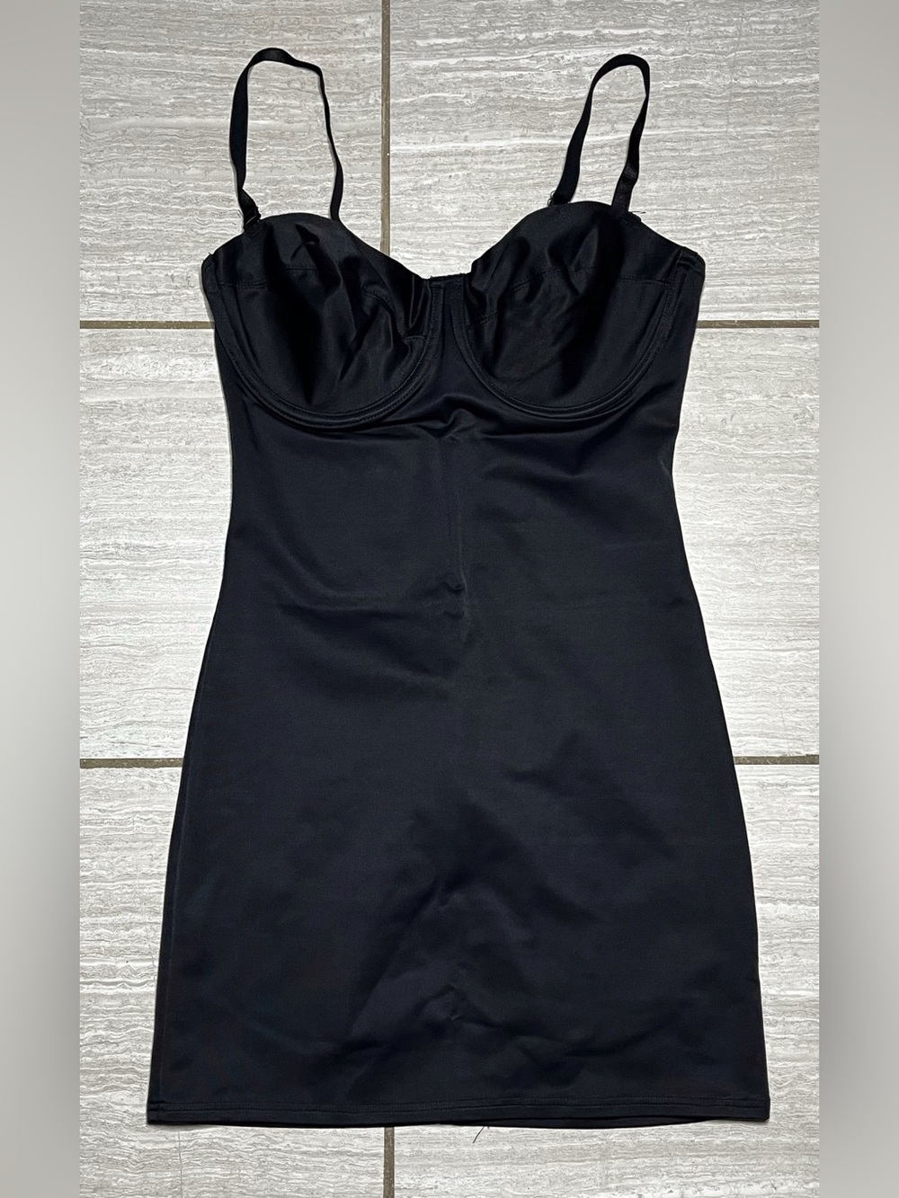 Body Slimmers By Nancy Ganz Black Underwire Bra Full Slip 36C Shape Wear